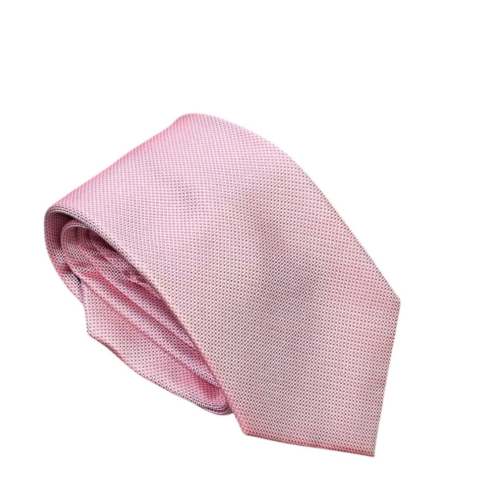 Saddlebred Basketweave Silk Dress Tie Men's Pink Solid Micro Textured Woven
